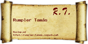 Rumpler Tamás névjegykártya